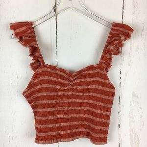Smocked flutter sleeve tank